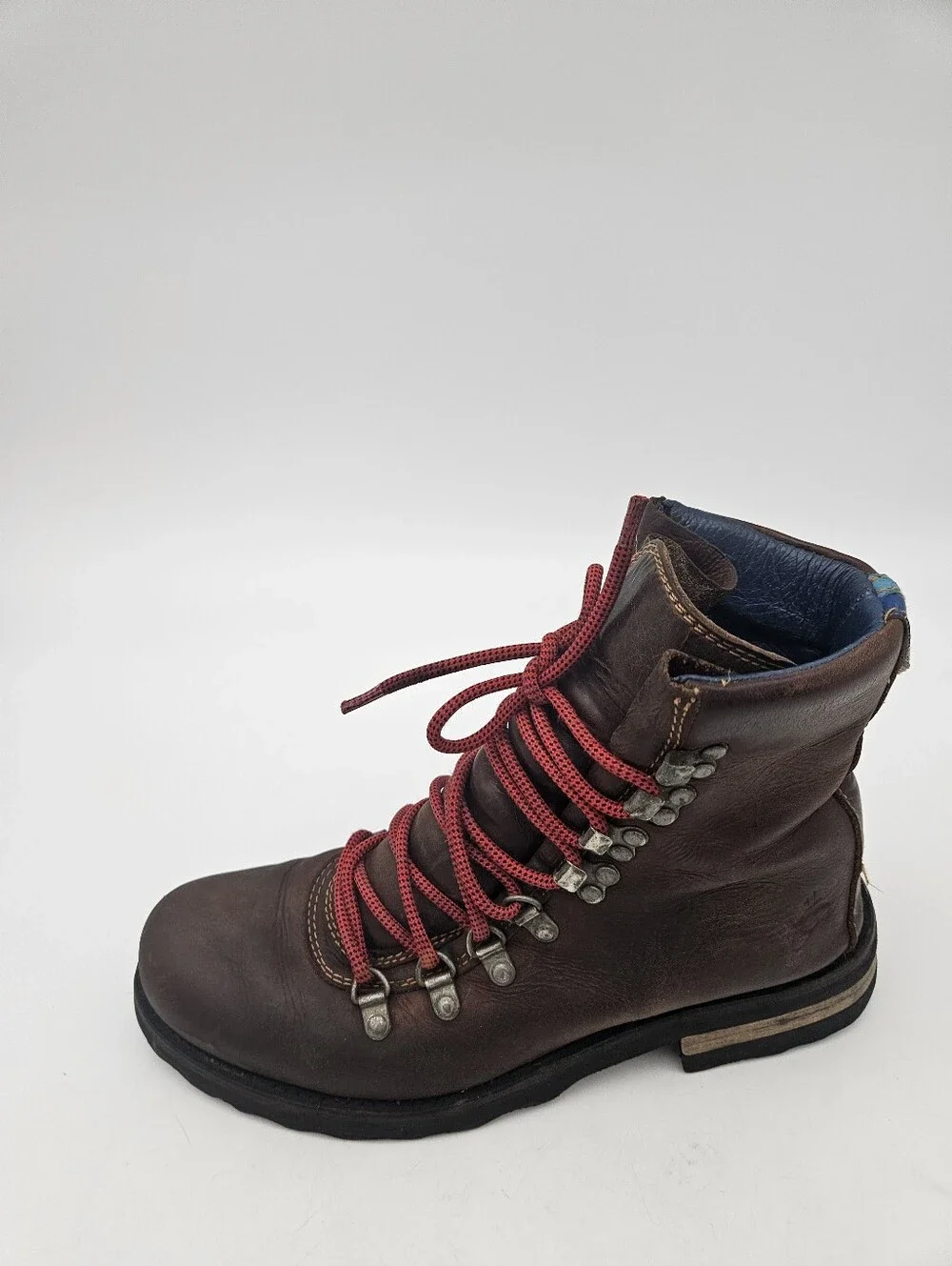 John Fluevog Brown Banker Soros Lace Up Leather Boots Mens Sz 7